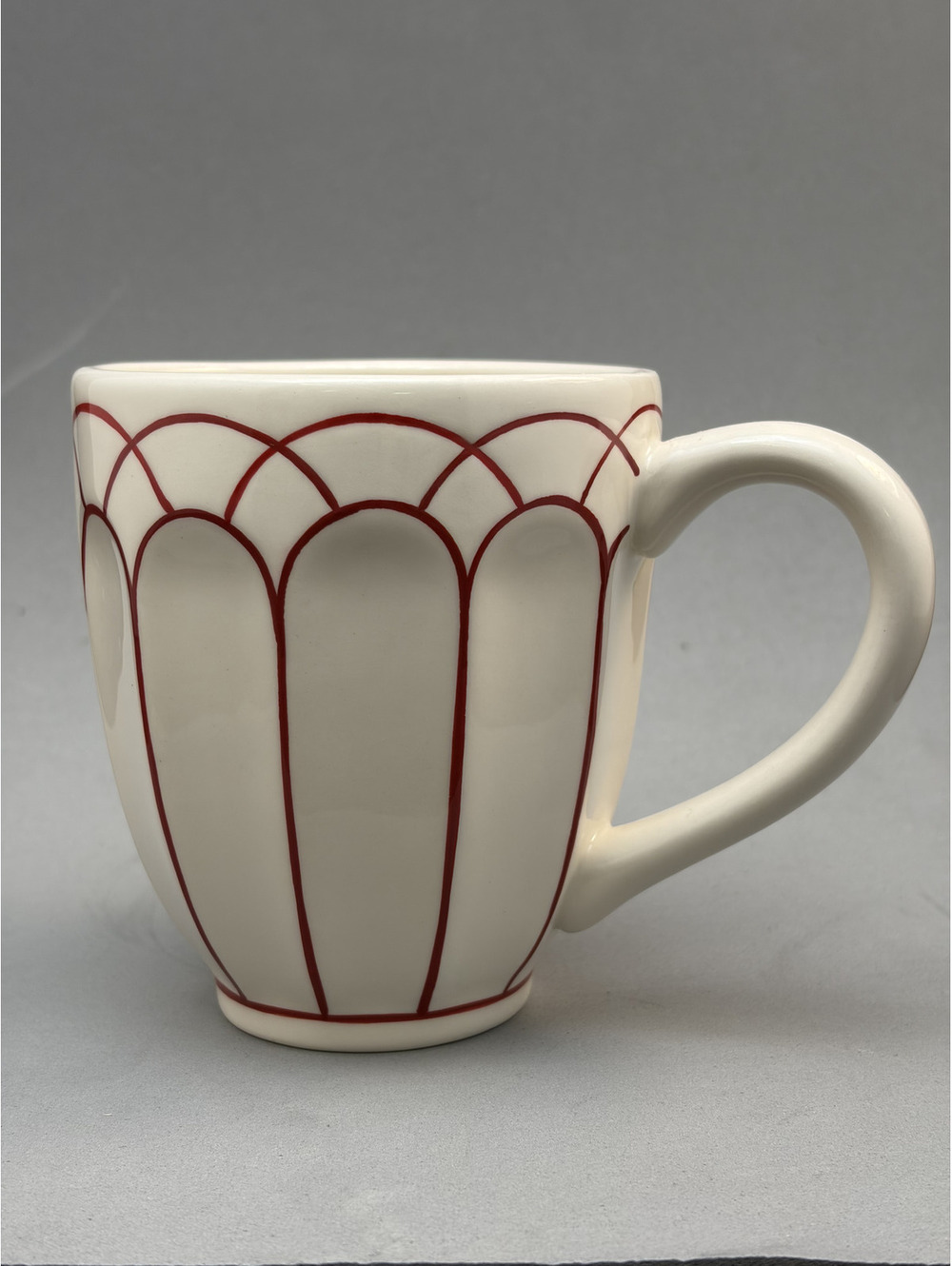 Country Living Red Patterned Ceramic Mug - Dishwasher & Microwave Safe